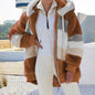 Manteau à capuche effet fourrure femme