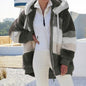 Manteau à capuche effet fourrure femme
