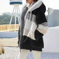Manteau à capuche effet fourrure femme