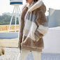 Manteau à capuche effet fourrure femme