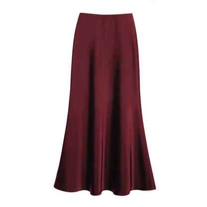 Jupe Satin Sirène Longue – Taille Haute