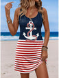 Robe Mini Sans Manches Imprimée | Femme Été Plage