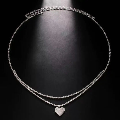 Double chaîne en strass de luxe, goutte d'eau, chaînes de taille, bijoux de corps pour femmes, chaîne de ventre en cristal, accessoire de décoration de corps