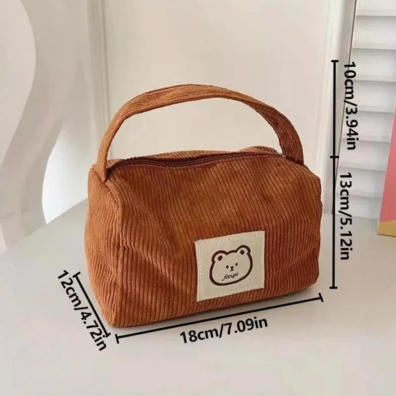 Trousse à Cosmétiques en Velours Côtelé