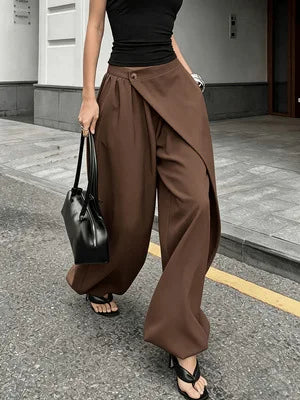 Pantalon Large Taille Haute – Fluide & Décontracté