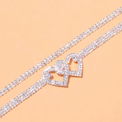 Bracelet de cheville en zircone cubique pour femme, magnifique, absorbe ouissant, contre-indiqué, mode, argent, document, rinçage, pieds nus, sandales, bijoux de pied