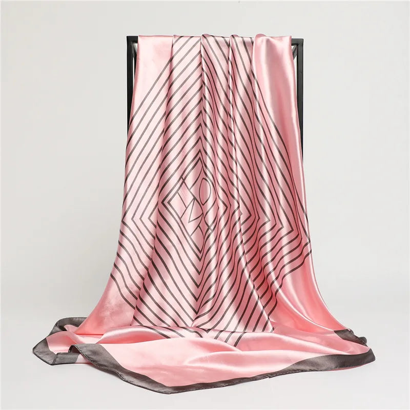 Foulard Carré à Rayures 90x90cm