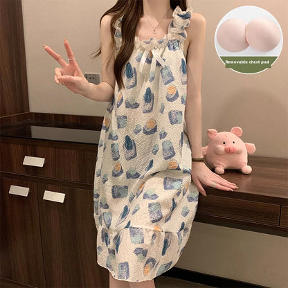 Chemise de Nuit Licou avec Coussinets — Portée Intérieur & Extérieur