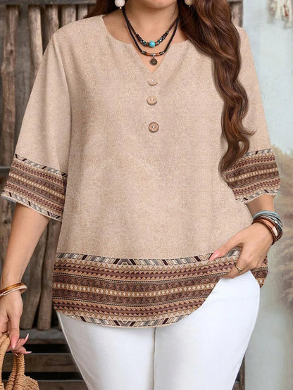Chemise rétro grande taille à manches courtes