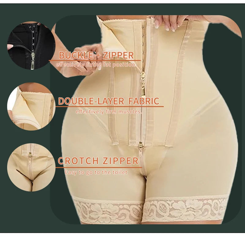 AfruliA Fajas colombien ceintures haute Compression taille formateur BBL Shorts Corset minceur ventre contrôle culotte Shaperwear sangle