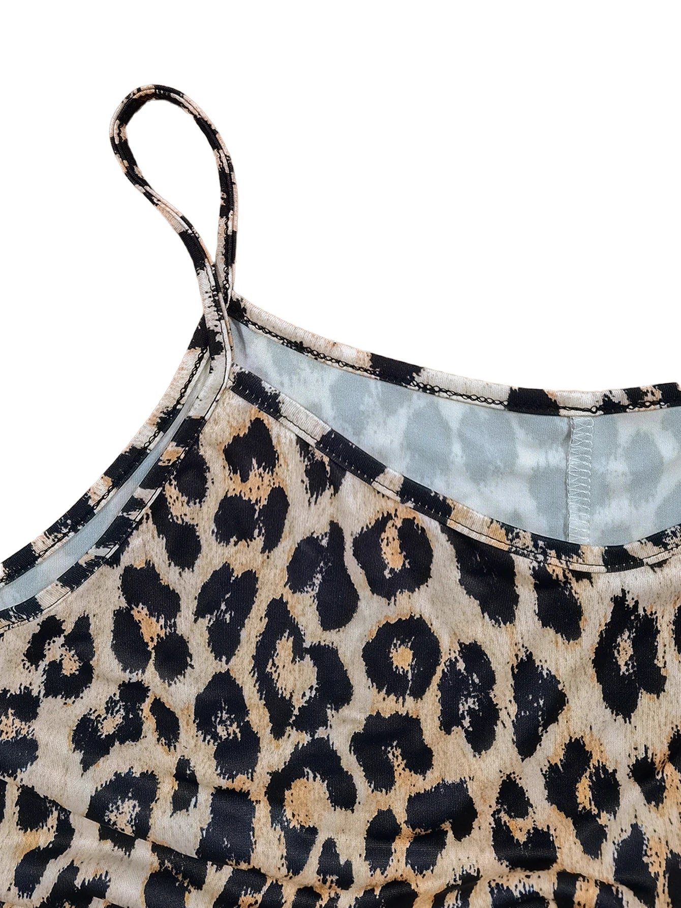 Robe Longue Imprimé Léopard Grande Taille – Bretelles Fines & Poches