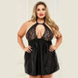 Sous-vêtements Sexy grande taille Robe licou en dentelle transparente pyjama ajouré femmes vêtements de nuit Lingerie pour femmes tenue de nuit