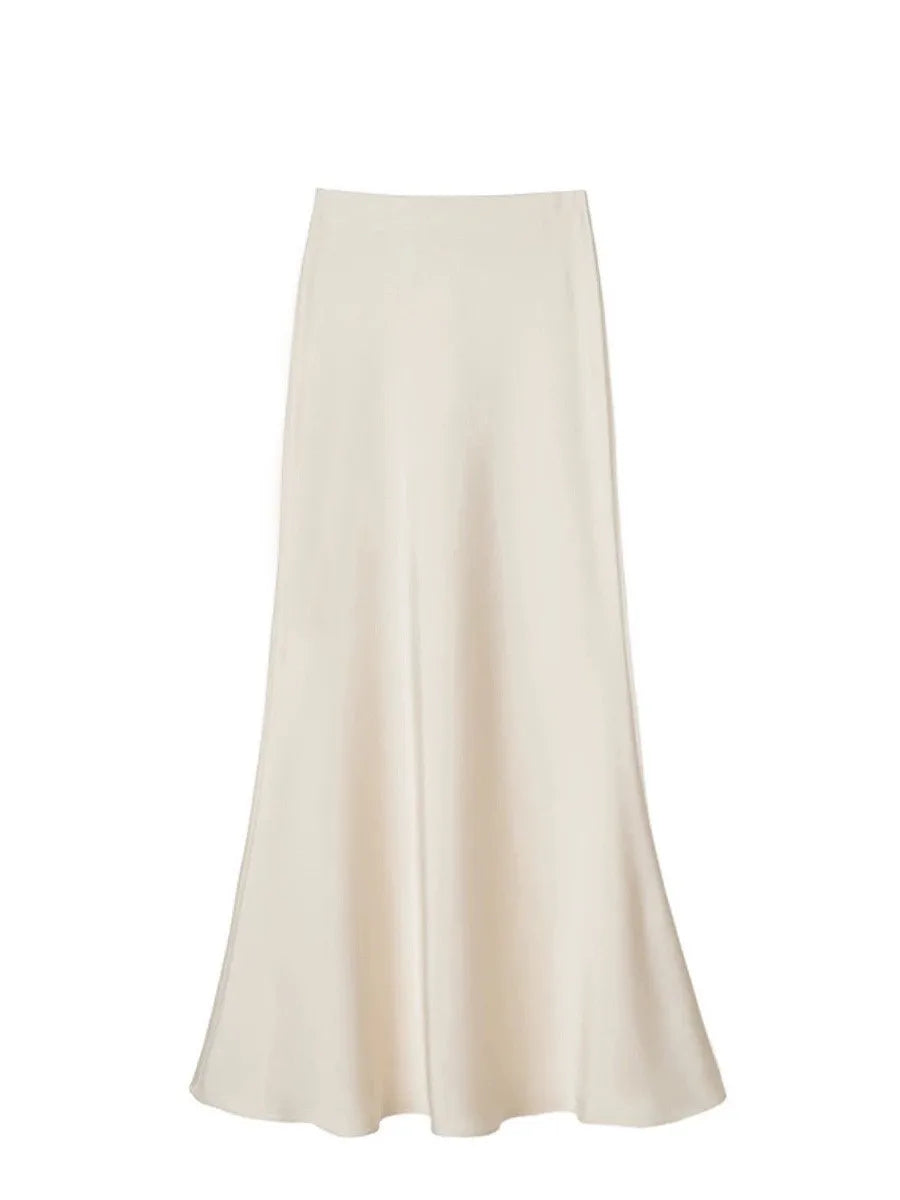 Jupe Satin Sirène Longue – Taille Haute