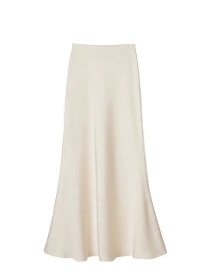 Jupe Satin Sirène Longue – Taille Haute