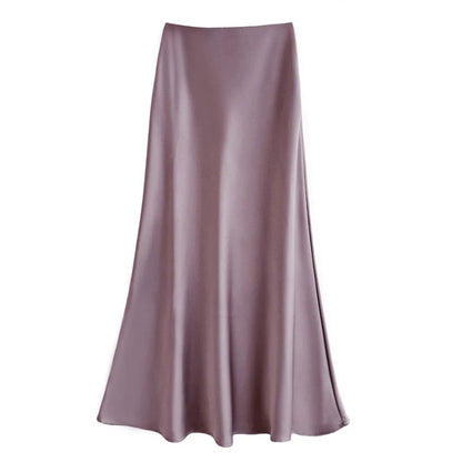 Jupe Satin Sirène Longue – Taille Haute