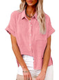 Chemisier Oversize Lin & Coton – Manches Courtes