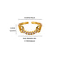 Bague ajustable géométrique en zircon – Plaqué or 18 carats