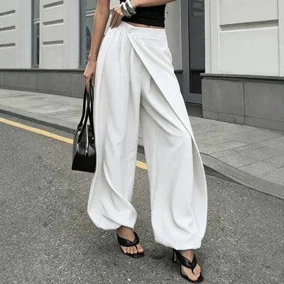 Pantalon Large Taille Haute – Fluide & Décontracté
