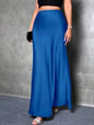 Jupe Midi Satin à Volants – Taille Haute