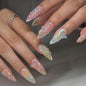 Faux Ongles Press-On Forme Amande – 24 Pièces, Motifs & Couleurs Variés