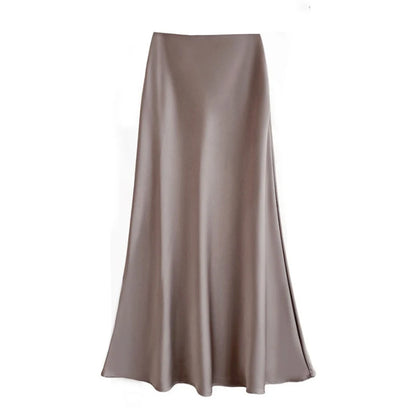 Jupe Satin Sirène Longue – Taille Haute
