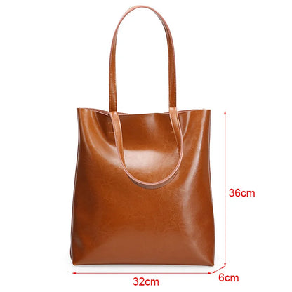 Sac Fourre-Tout en Cuir Véritable – Style Rétro