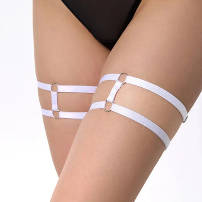 Jarretières extensibles pour femmes avec sangles réglables à double rangée, style punk tendance