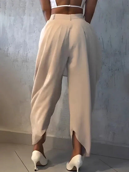 Pantalon Ample Taille Haute – Style Bureau