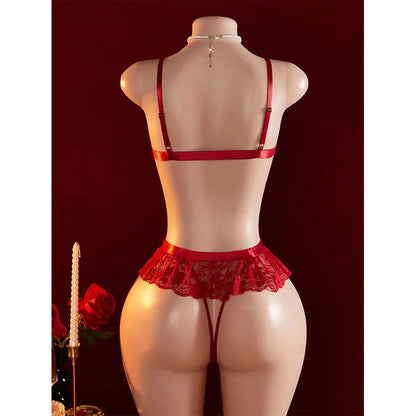 bold Costumes For Role-playing Games Sexy Open Bra Sweet woman Bandage Bodysuit Erotic Babydoll Hot No crotch Jumpsuit Uniform