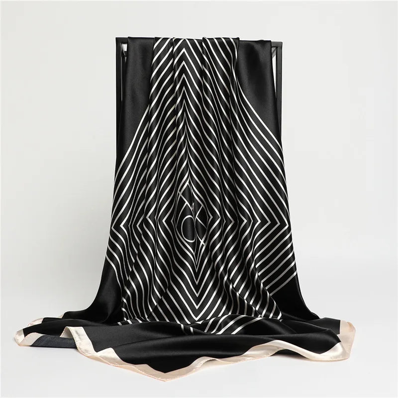 Foulard Carré à Rayures 90x90cm
