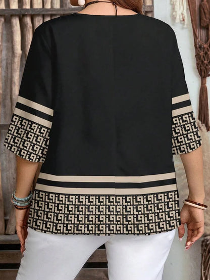 Chemise rétro grande taille à manches courtes