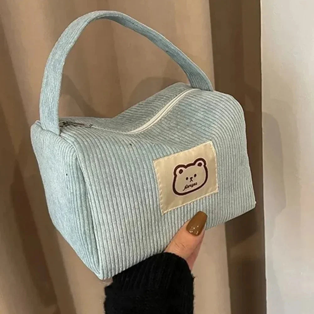 Trousse à Cosmétiques en Velours Côtelé