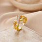 Bague ajustable géométrique en zircon – Plaqué or 18 carats