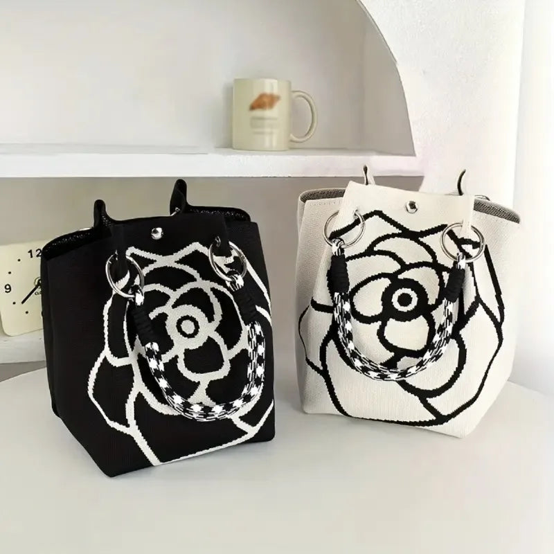 Sac Fourre-Tout Tricoté Grande Capacité