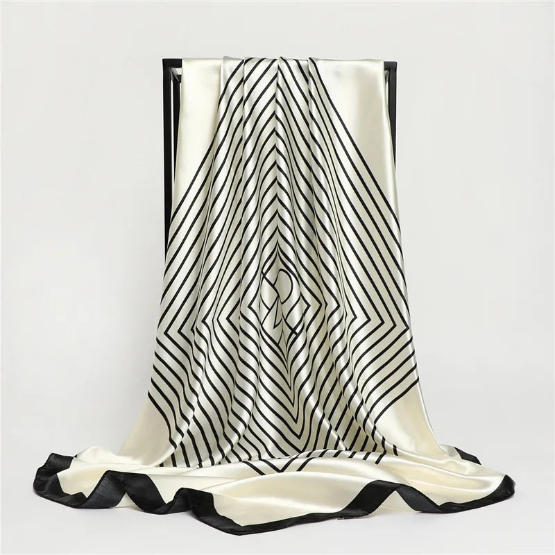Foulard Carré à Rayures 90x90cm