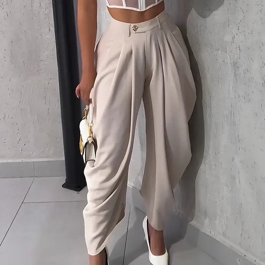 High-Waisted Wide-Leg Trousers – Office Style
