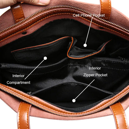 Sac Fourre-Tout en Cuir Véritable – Style Rétro