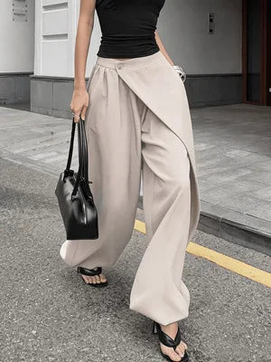 Pantalon Large Taille Haute – Fluide & Décontracté