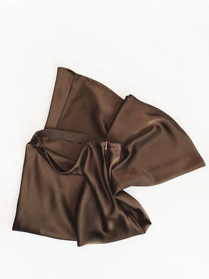 Jupe Satin Sirène Longue – Taille Haute