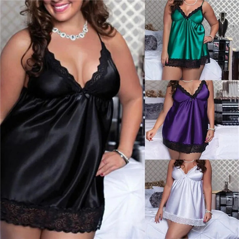 Nuisette Dentelle Col V – Grande Taille