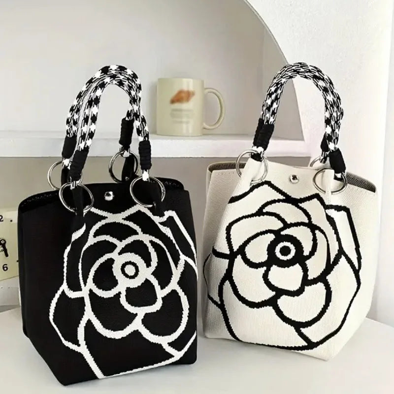 Sac Fourre-Tout Tricoté Grande Capacité