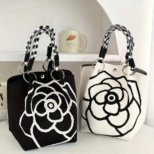 Sac Fourre-Tout Tricoté Grande Capacité