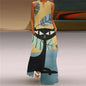 Robe longue imprimée chat abstrait pour femmes, mode Sexy, ajouré, col en v, sans manches, décontractée, vacances, fête, dîner, Maxi