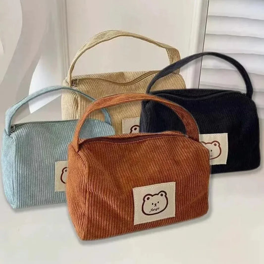 Trousse à Cosmétiques en Velours Côtelé