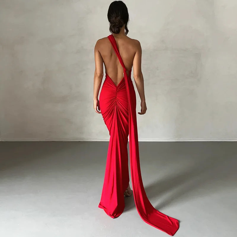 Nouvelle Robe Longue Moulante Sexy Dos Nu pour Femme, Col Halter, Robe Maxi Élégante pour Soirées d'Été, Anniversaires, Noire, Blanche, Bordeaux