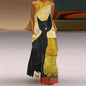 Robe longue imprimée chat abstrait pour femmes, mode Sexy, ajouré, col en v, sans manches, décontractée, vacances, fête, dîner, Maxi