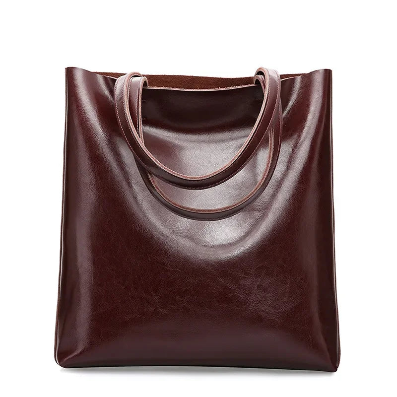 Sac Fourre-Tout en Cuir Véritable – Style Rétro