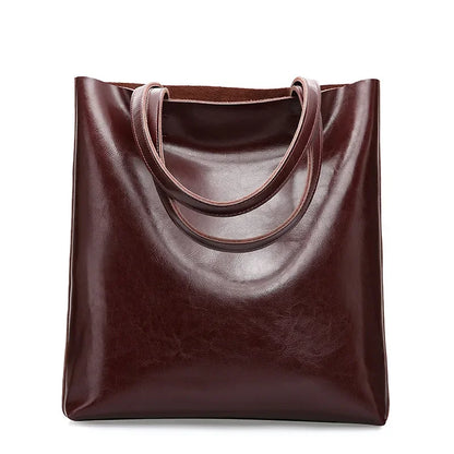 Sac Fourre-Tout en Cuir Véritable – Style Rétro