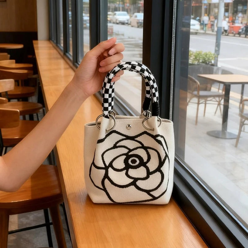 Sac Fourre-Tout Tricoté Grande Capacité