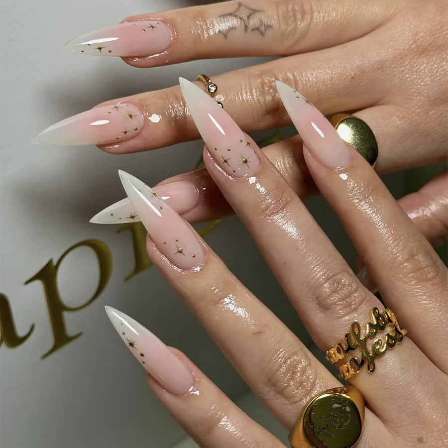 Faux Ongles Press-On Forme Amande – 24 Pièces, Motifs & Couleurs Variés